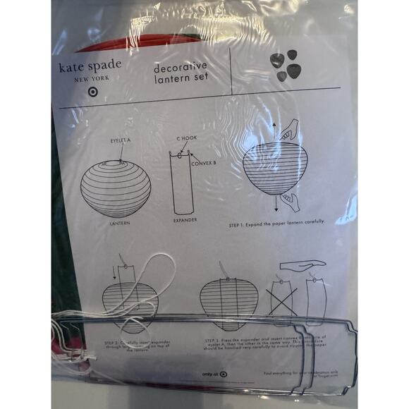 Kate Spade New York X Target Decor Strawberry Lantern Set 4‎ Indoor Outdoor New - Picture 7 of 9